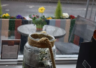 Window display of Brighton Hair salon